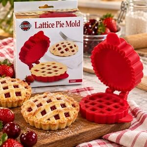 Norpro Lattice Pie Mold Mini Pie Maker Red Kitchen Tool NIB